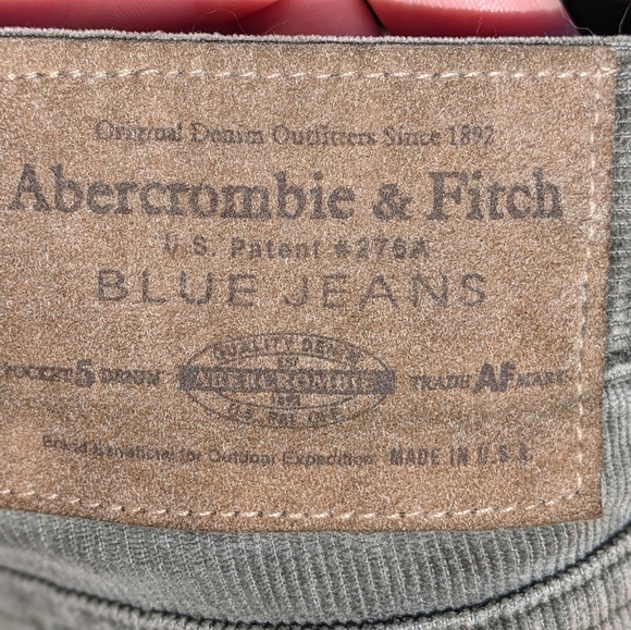 Vintage 1990s Abercrombie & Fitch Army Green Corduroy - Picture 3 of 6